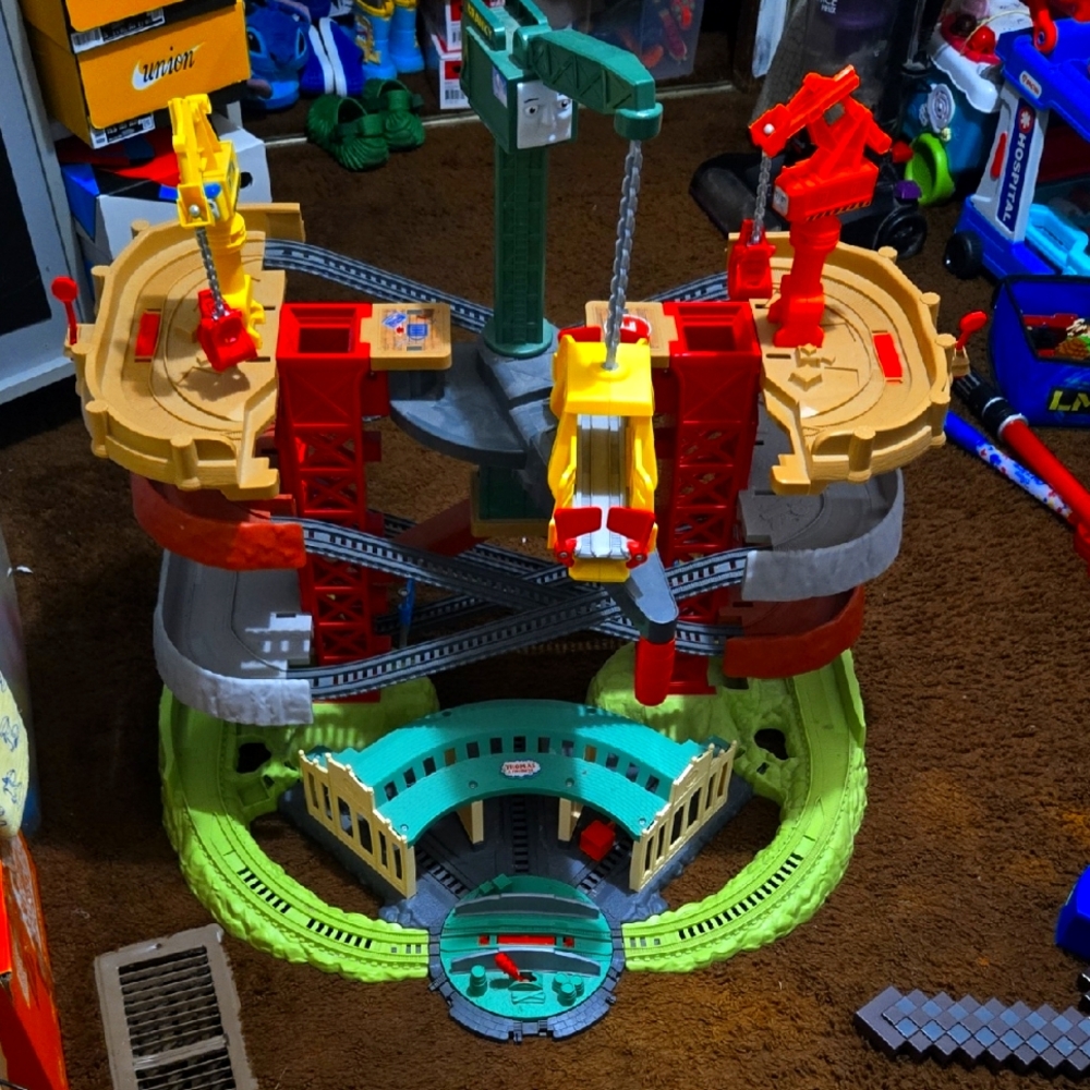 Thomas The Train Multi-Level Construction Playset with Cranes